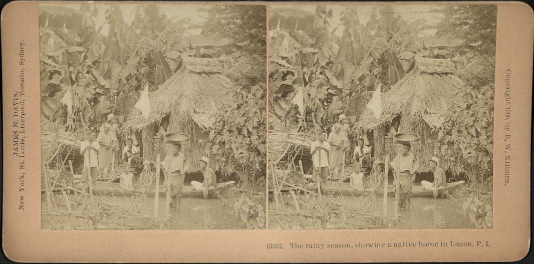 The rainy season, showing a native home in Luzon, P. I.